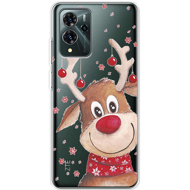 Прозрачный чехол BoxFace ZTE Blade V40 Pro Winter Deer