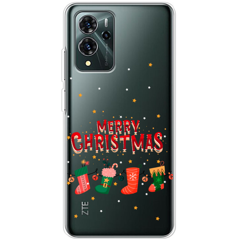 Прозрачный чехол BoxFace ZTE Blade V40 Pro Merry Christmas