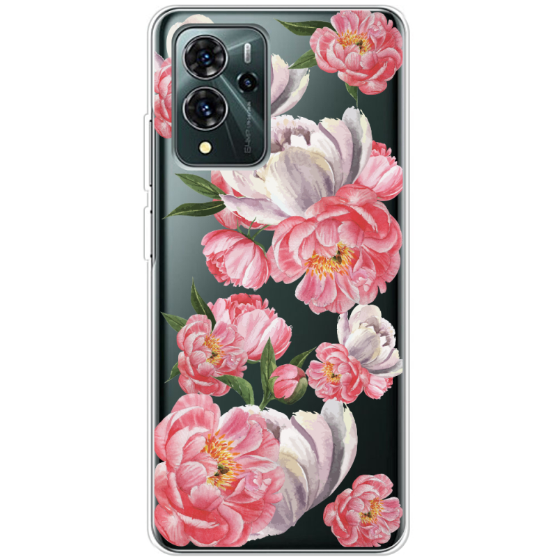 Прозрачный чехол BoxFace ZTE Blade V40 Pro Peony Watercolor Style