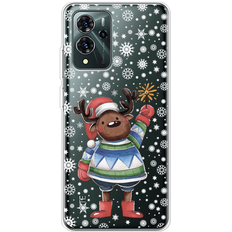 Прозрачный чехол BoxFace ZTE Blade V40 Pro Christmas Deer with Snow