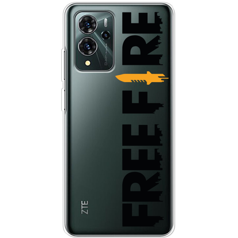 Прозрачный чехол BoxFace ZTE Blade V40 Pro Free Fire Black Logo