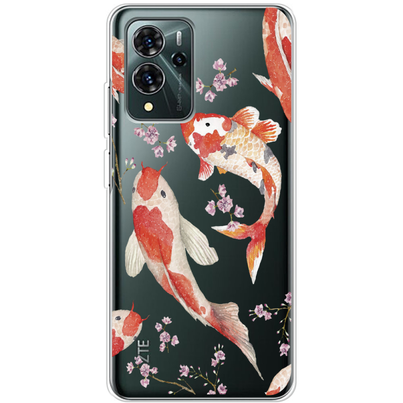 Прозрачный чехол BoxFace ZTE Blade V40 Pro Japanese Koi Fish