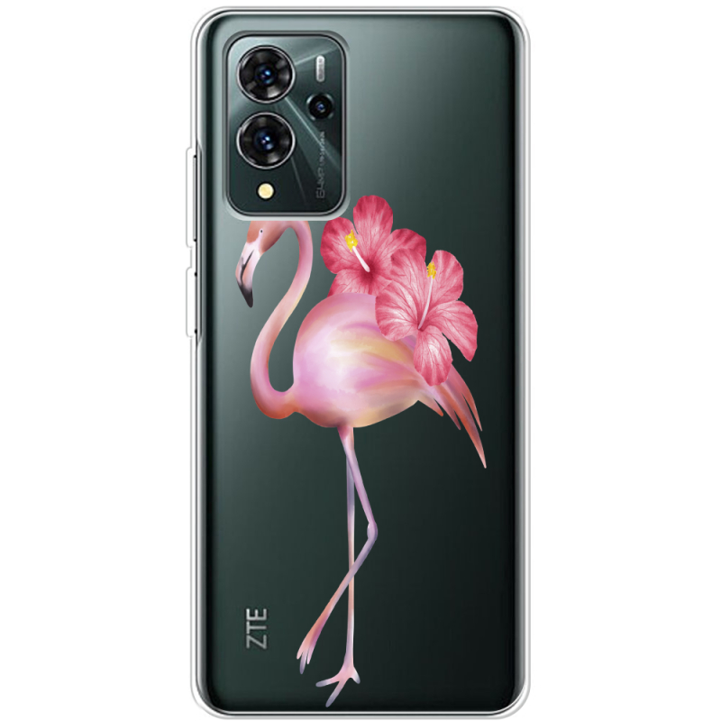 Прозрачный чехол BoxFace ZTE Blade V40 Pro Floral Flamingo