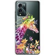 Прозрачный чехол BoxFace ZTE Blade V40 Pro Colorful Giraffe