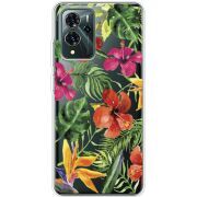 Прозрачный чехол BoxFace ZTE Blade V40 Pro Tropical Flowers