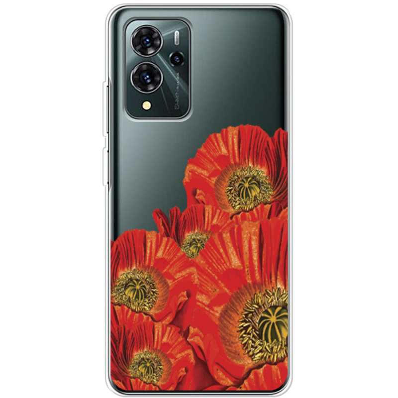 Прозрачный чехол BoxFace ZTE Blade V40 Pro Red Poppies