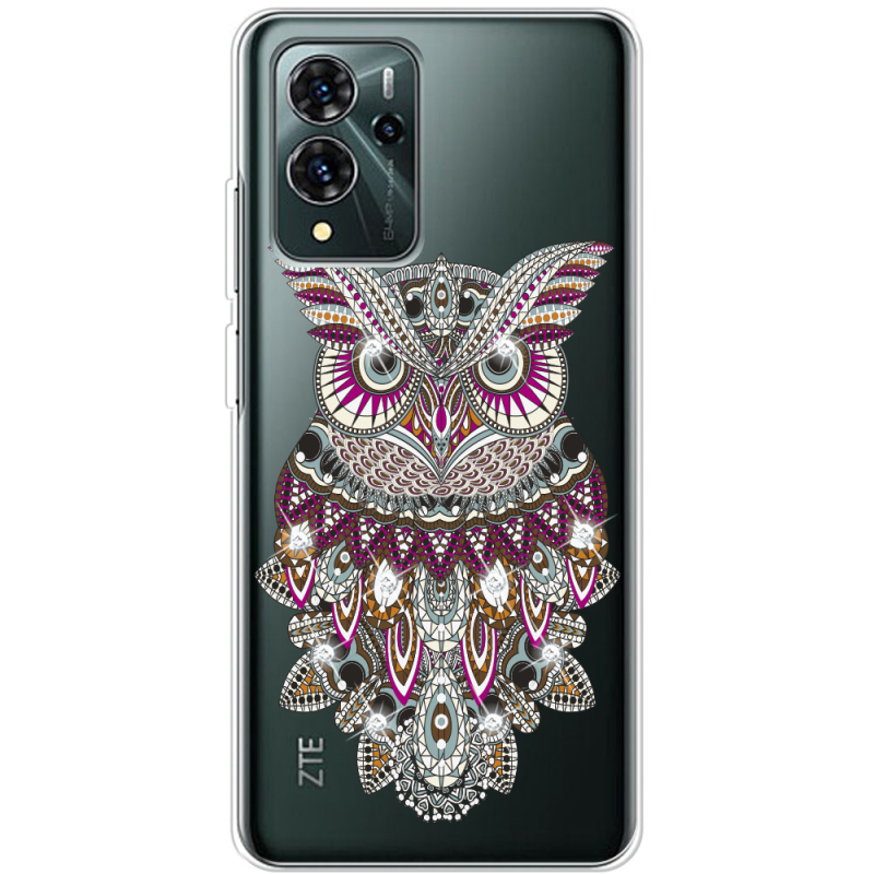 Чехол со стразами ZTE Blade V40 Pro Owl