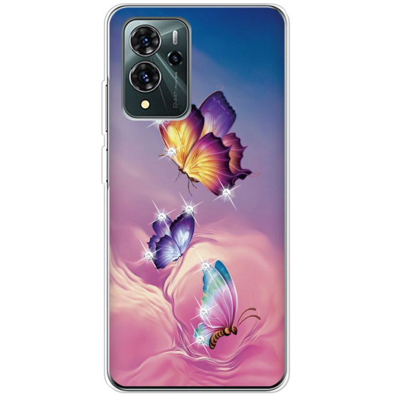 Чехол со стразами ZTE Blade V40 Pro Butterflies