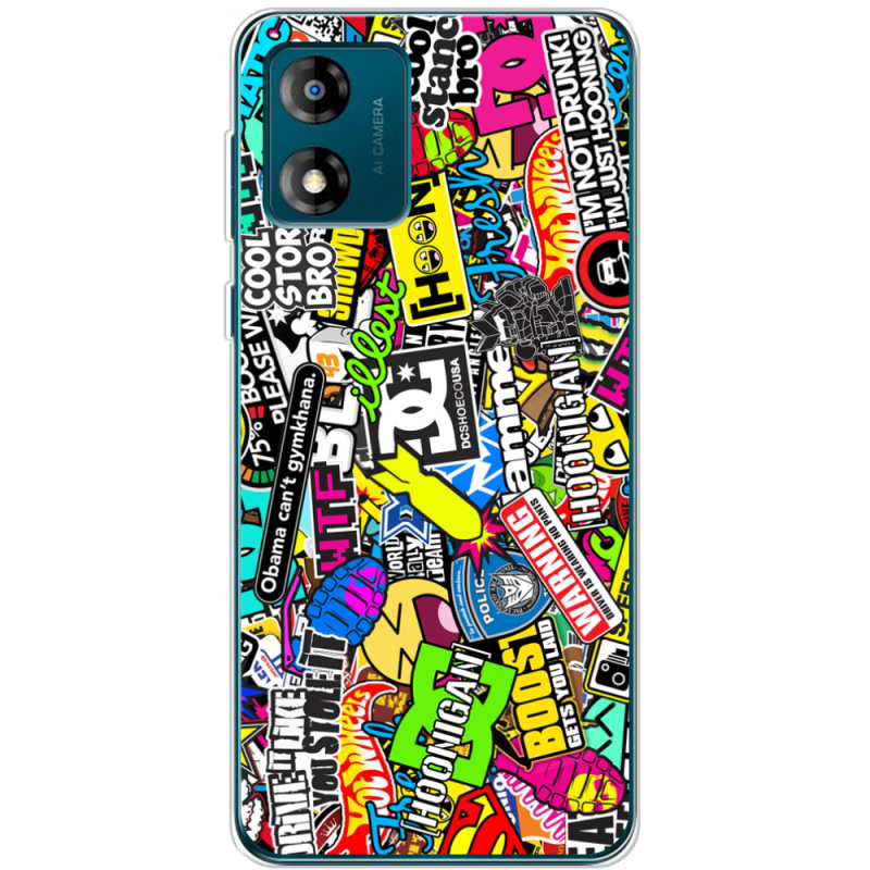 Чехол BoxFace Motorola E13 Multicolored Inscriptions