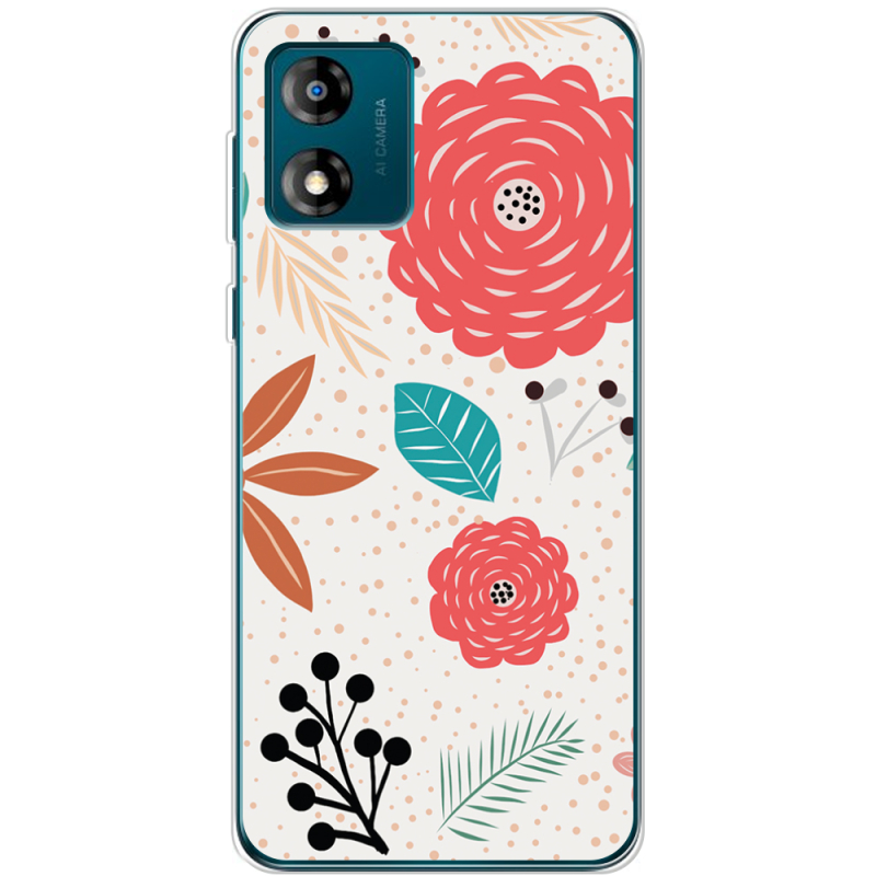 Чехол BoxFace Motorola E13 Line Flowers