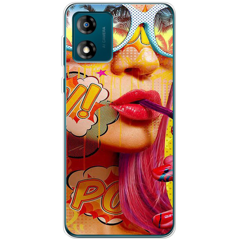 Чехол BoxFace Motorola E13 Yellow Girl Pop Art