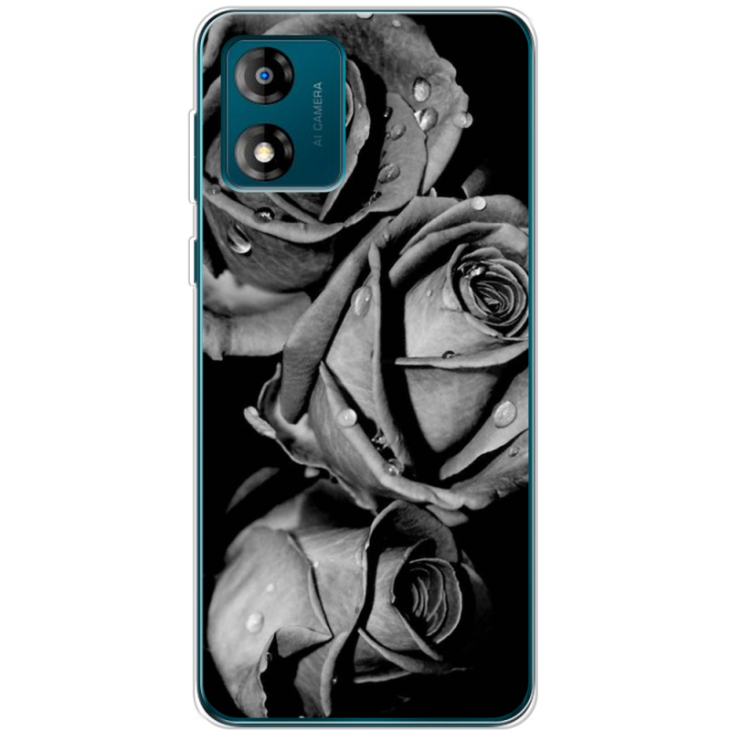 Чехол BoxFace Motorola E13 Black and White Roses