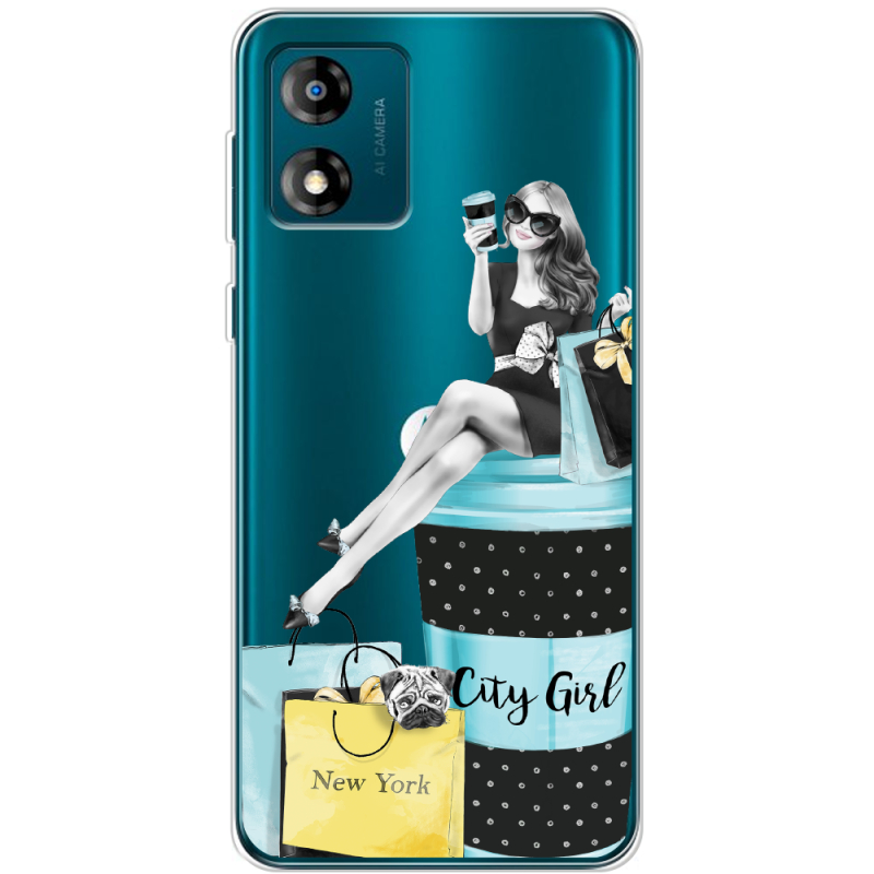 Прозрачный чехол BoxFace Motorola E13 City Girl