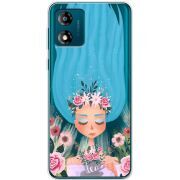 Прозрачный чехол BoxFace Motorola E13 Blue Hair