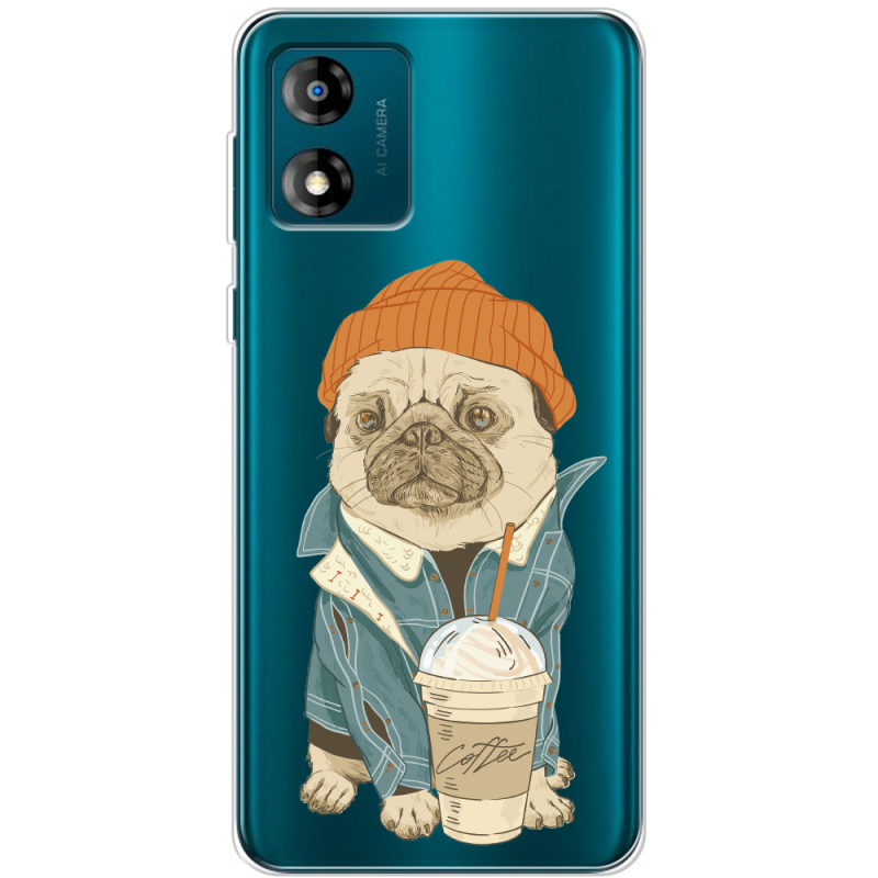 Прозрачный чехол BoxFace Motorola E13 Dog Coffeeman