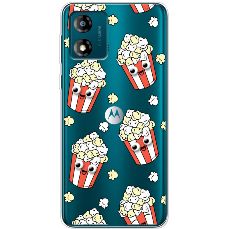 Прозрачный чехол BoxFace Motorola E13 с 3D-глазками Popcorn