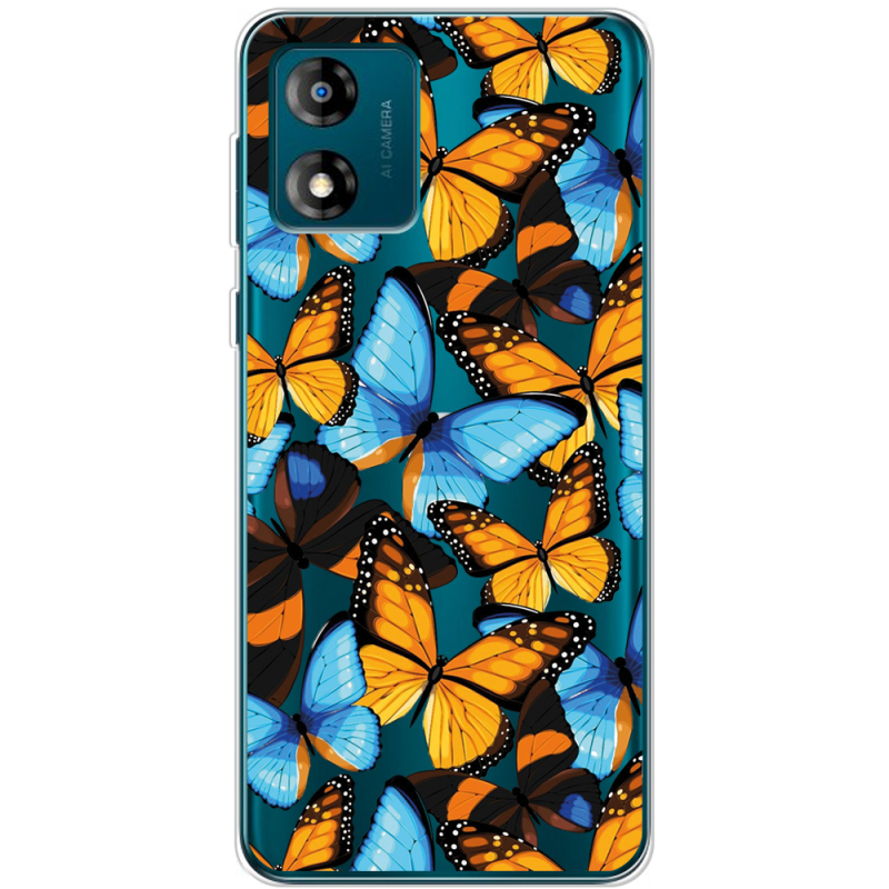 Прозрачный чехол BoxFace Motorola E13 Butterfly Morpho