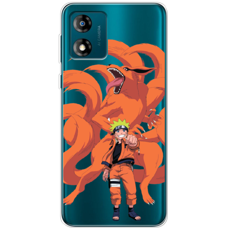 Прозрачный чехол BoxFace Motorola E13 Naruto and Kurama