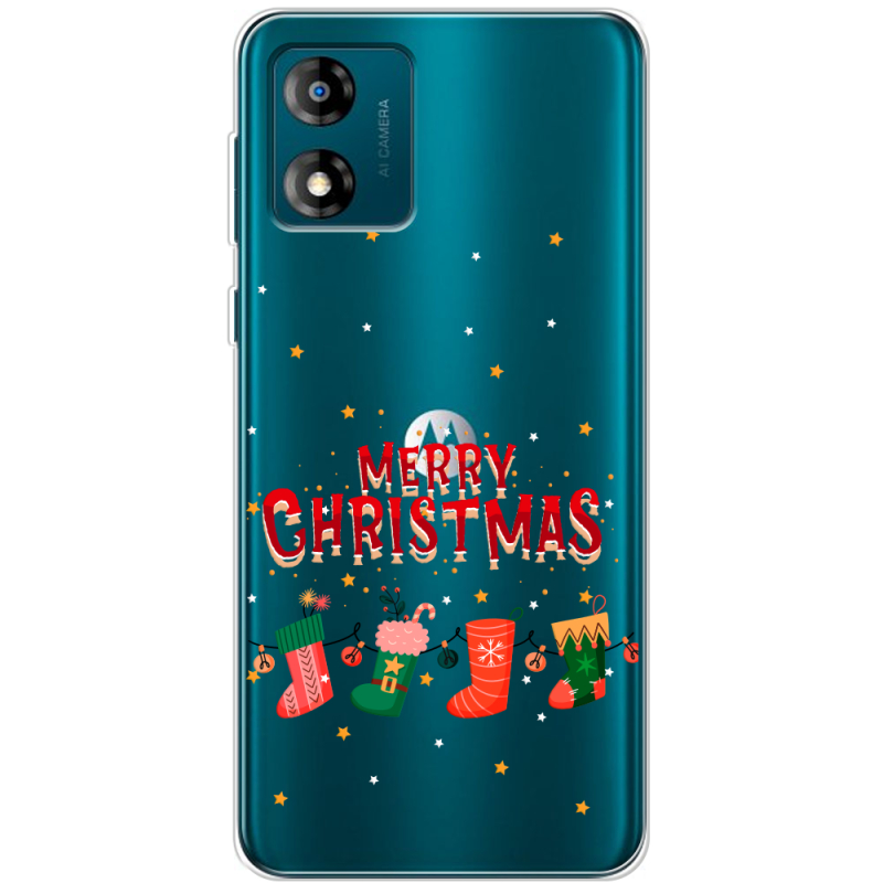 Прозрачный чехол BoxFace Motorola E13 Merry Christmas