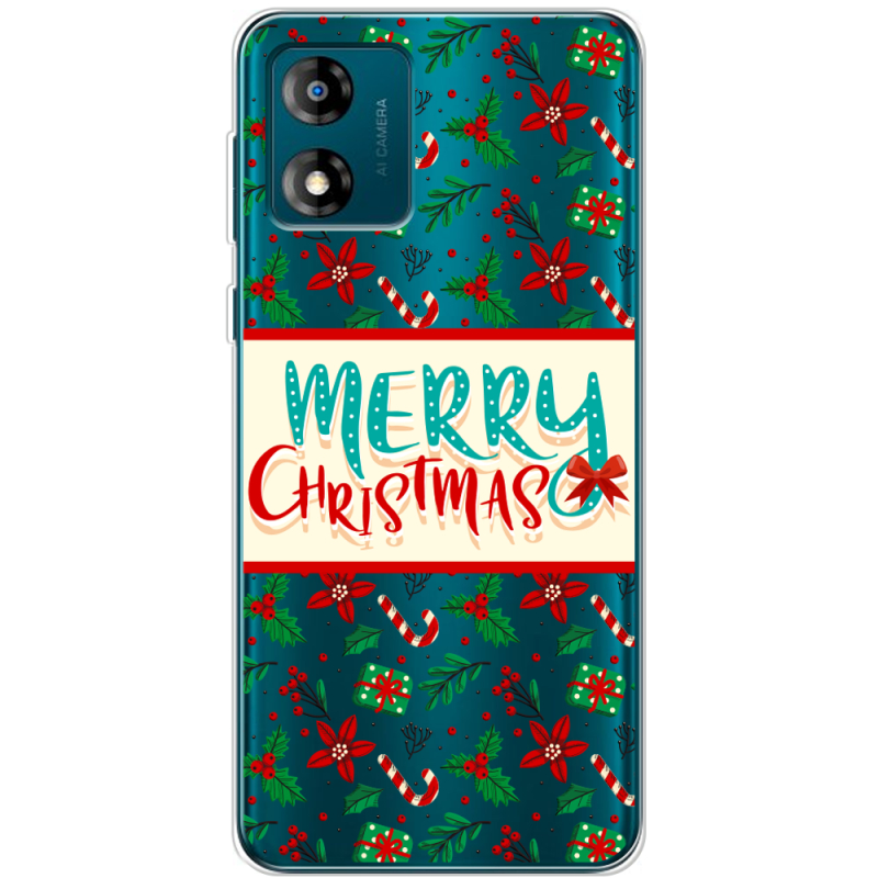 Прозрачный чехол BoxFace Motorola E13 Vintage Christmas Pattern