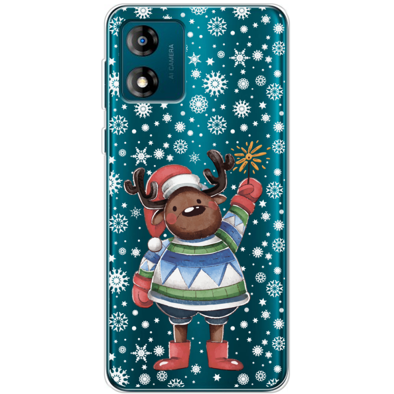 Прозрачный чехол BoxFace Motorola E13 Christmas Deer with Snow