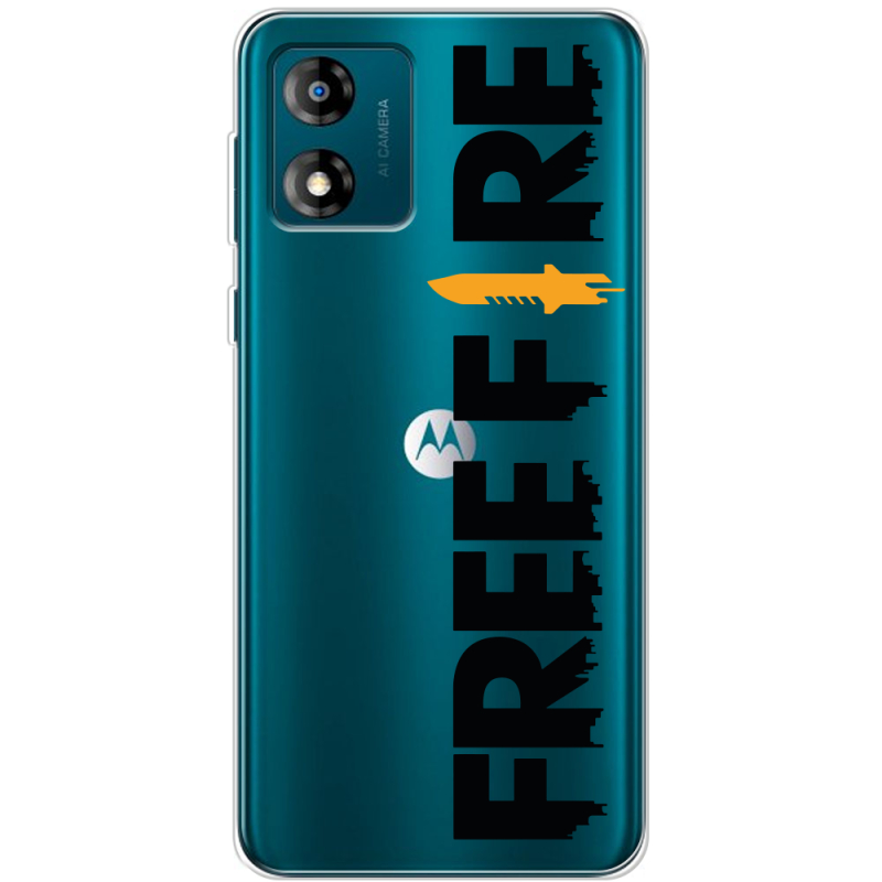 Прозрачный чехол BoxFace Motorola E13 Free Fire Black Logo