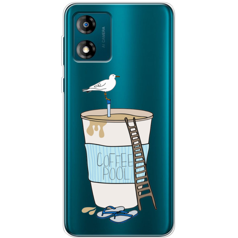 Прозрачный чехол BoxFace Motorola E13 Segull in Cofee Pool