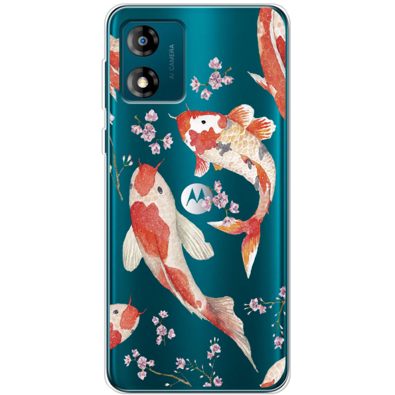 Прозрачный чехол BoxFace Motorola E13 Japanese Koi Fish