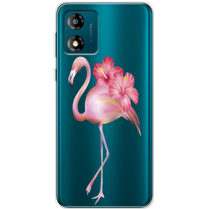 Прозрачный чехол BoxFace Motorola E13 Floral Flamingo