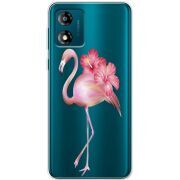 Прозрачный чехол BoxFace Motorola E13 Floral Flamingo