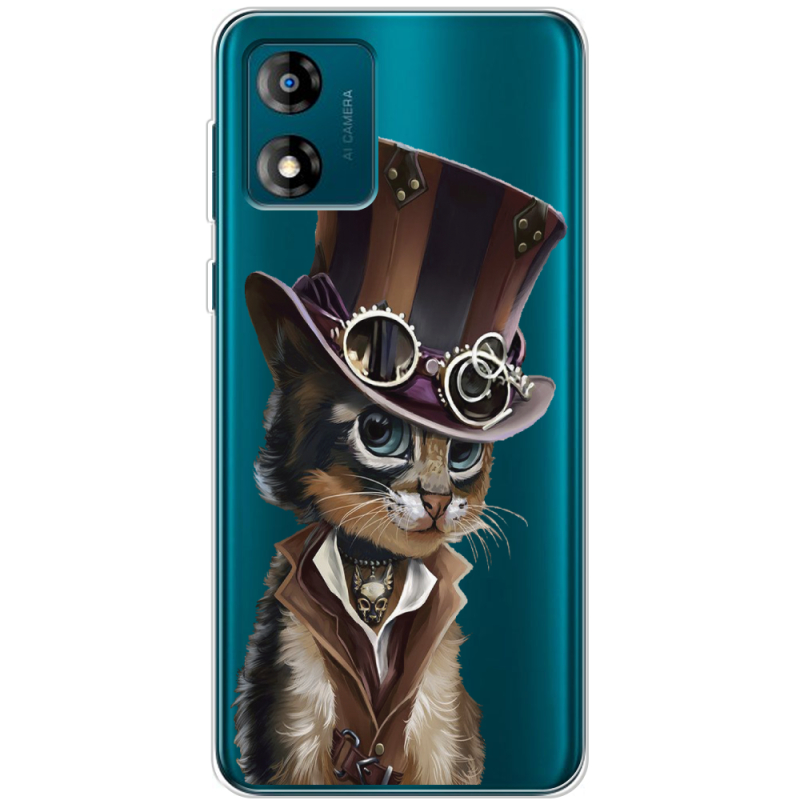 Прозрачный чехол BoxFace Motorola E13 Steampunk Cat