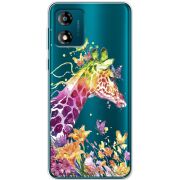 Прозрачный чехол BoxFace Motorola E13 Colorful Giraffe