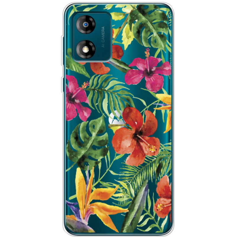 Прозрачный чехол BoxFace Motorola E13 Tropical Flowers