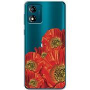 Прозрачный чехол BoxFace Motorola E13 Red Poppies