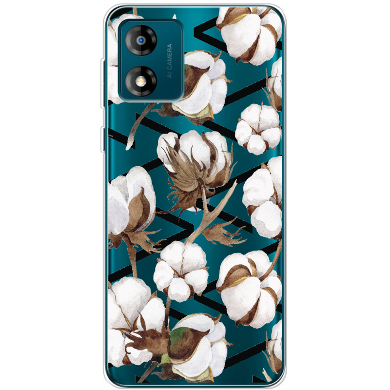 Прозрачный чехол BoxFace Motorola E13 Cotton flowers