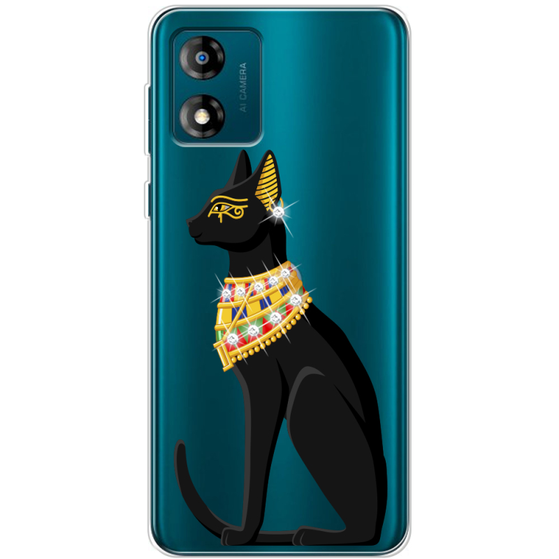 Чехол со стразами Motorola E13 Egipet Cat