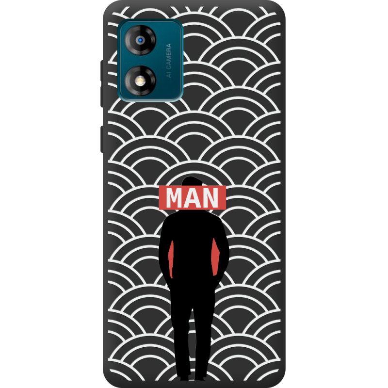 Черный чехол BoxFace Motorola E13 Man Pattern