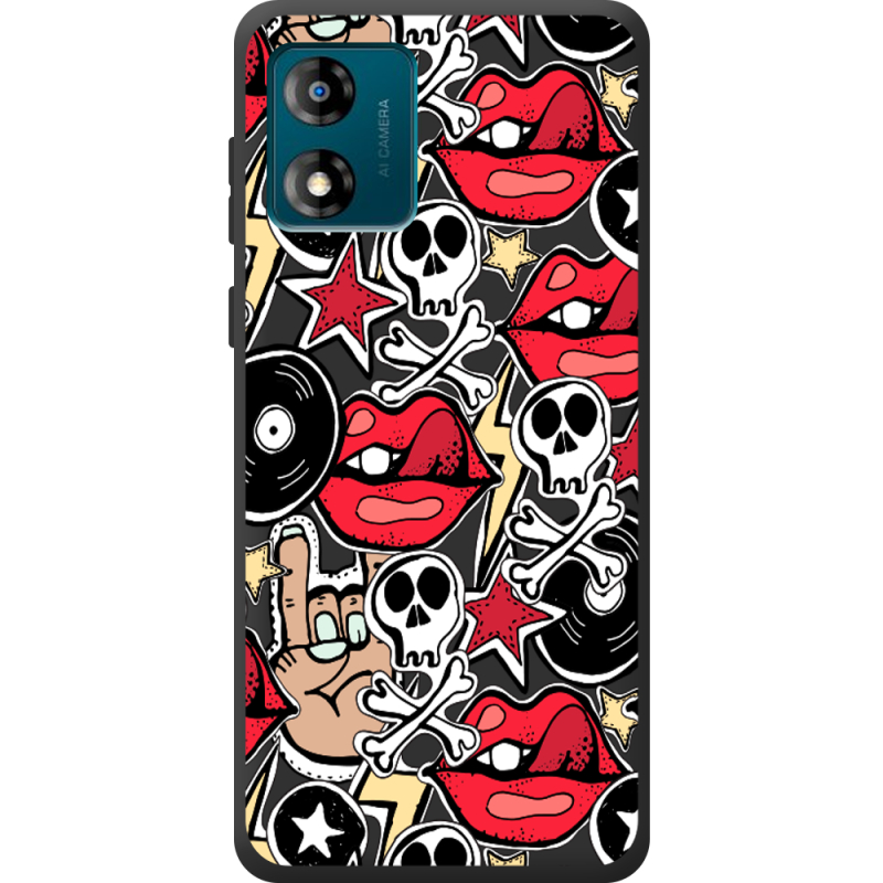 Черный чехол BoxFace Motorola E13 Rock Graffiti