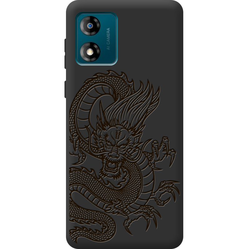 Черный чехол BoxFace Motorola E13 Chinese Dragon