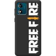 Черный чехол BoxFace Motorola E13 Free Fire White Logo