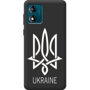 Черный чехол BoxFace Motorola E13 Тризуб монограмма ukraine