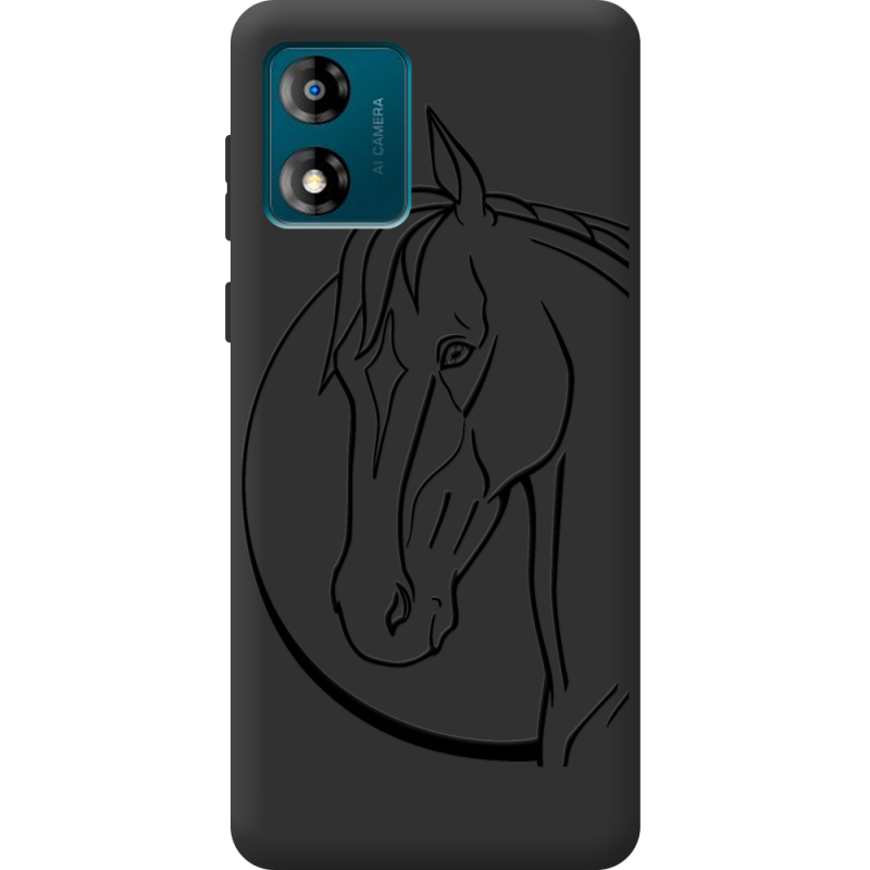 Черный чехол BoxFace Motorola E13 Horse