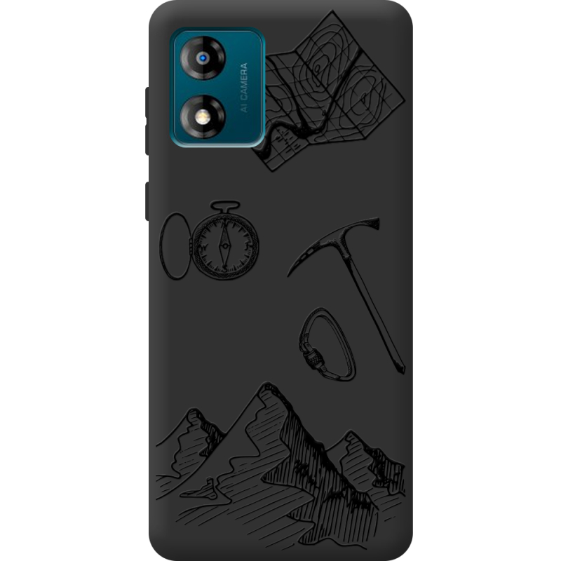 Черный чехол BoxFace Motorola E13 Mountains