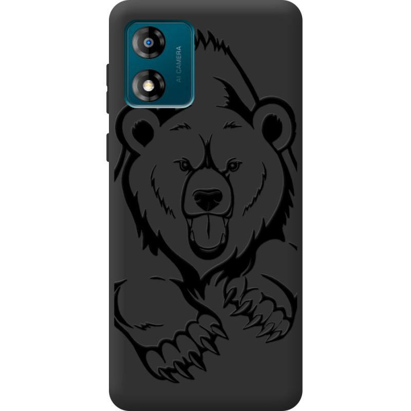 Черный чехол BoxFace Motorola E13 Grizzly Bear