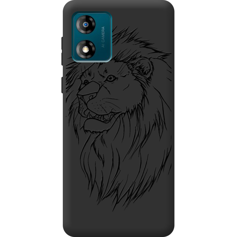 Черный чехол BoxFace Motorola E13 Lion