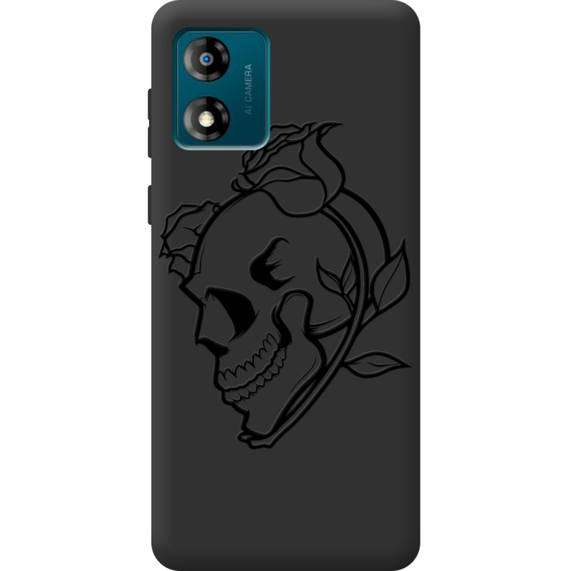 Черный чехол BoxFace Motorola E13 Skull and Roses