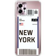 Прозрачный чехол BoxFace Motorola G13 Ticket New York