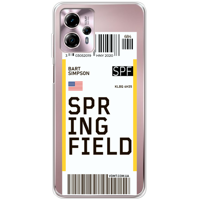 Прозрачный чехол BoxFace Motorola G13 Ticket Springfield