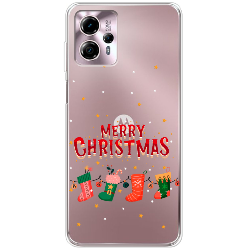 Прозрачный чехол BoxFace Motorola G13 Merry Christmas