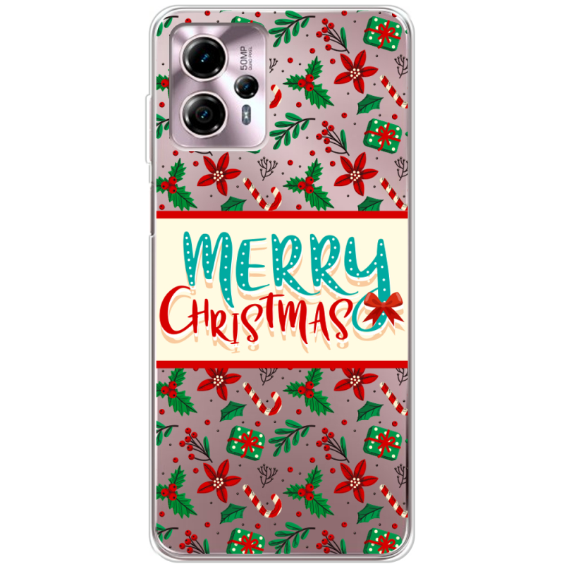 Прозрачный чехол BoxFace Motorola G13 Vintage Christmas Pattern